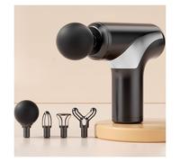 Multifunctional Plastic Massage Gun with 4 Massages Heads Mini Percussion Massager with 6 Speeds Portable Handheld Massagers Adjustable(Nero)
