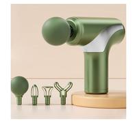 Multifunctional Plastic Massage Gun with 4 Massages Heads Mini Percussion Massager with 6 Speeds Portable Handheld Massagers Adjustable(Grn)
