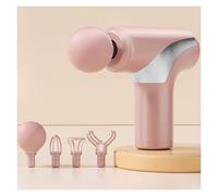 Multifunctional Plastic Massage Gun with 4 Massages Heads Mini Percussion Massager with 6 Speeds Portable Handheld Massagers Adjustable(Pale red)