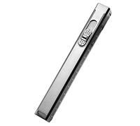Multifunctional portable cigar lighter single fire straight with punch through needle measuring rule portable inflatable cigarette lighter,Silver