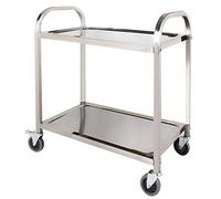 Multifunctional Portable Hand Trucks & Carts for Restaurant & Warehouse Shelves with Thick Arcuate Handle Easy to Move Available in 3 Sizes Kitchen Use Silver Finish.