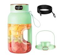 Multifunctional Portable Juicer Cup with Digital Display,1200ml Juice Cup Blender with Direct Drinking Lid,Wireless Blender Juicer Machine Rechargeable,Portable Smoothie Blender On the Go for Gym (#C)