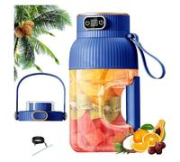 Multifunctional Portable Juicer Cup With Digital Display,Portable Smoothie Blender on the Go,Large Capacity Portable Blender USB Rechargeable,for Shakes and Smoothies, Fruits and Veggies(Blue)