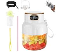Multifunctional Portable Juicer, Usb Charging Blender, 1200ml Large Capacity Juicer, 10-blade Stainless Steel Blade Blender, Smoothie Milkshake Juicer (1pc-600ml-white)