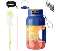 Multifunctional Portable Juicer, Usb Charging Blender, 1200ml Large Capacity Juicer, 10-blade Stainless Steel Blade Blender, Smoothie Milkshake Juicer (1pc-1200ml-blue)
