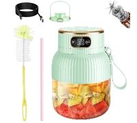 Multifunctional Portable Juicer, Usb Charging Blender, 1200ml Large Capacity Juicer, 10-blade Stainless Steel Blade Blender, Smoothie Milkshake Juicer (1pc-600ml-green)