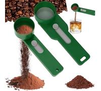 Multifunctional Powder Sliding Spoon,Powderpal Powder Scoop,Multi-Purpose Scoop with Built-in Funnel,Sliding Spoon Funnel,Collagen Formula Coffee Scoops & Funnels System for Narrow Bottles (Green 2)