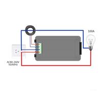 Multifunctional Power Monitor with LCD Display for AC Voltage Current Frequency Energy Meter, 80-260V 100A 22000W Power Consumption Tester with Data Storage and Alarm Function