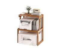 Multifunctional Printer Stand 3-Tier Desktop nizer Space-Saving Copier Holder Home Office Printer Storage Durable Wooden Printer Shelf (Brown)