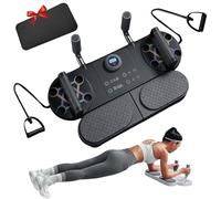 Multifunctional Push-up Board,Pushup Board with Non-Slip Base&Thickened Non-Slip Elbow Pads,Reps Time Monitoring,Pushup Handles for Floor for Chest,Arms,Back&Core Build Muscle at Home (A)