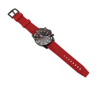 Multifunctional Quartz Clock, Chronography Quartz Water Resistant Watch Silicone Strap is Solid for Work (Black Red)