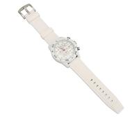 Multifunctional Quartz Clock, Chronography Quartz Water Resistant Watch Silicone Strap is Solid for Work (White)