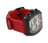 Multifunctional Quartz Clock, Multifunctional Quartz Bracelet, Elegant Chronograph, Large Sphere for Informal Use (Black Red)