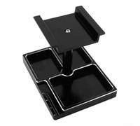 Multifunctional RC Car Workbench with Magnetic Storage Tray, 360° Rotating Repair Station for 1/18 and 1/24 Scale Models, Aluminum Alloy Maintenance Platform(Black)