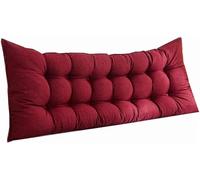 Multifunctional Reading Pillow Lumbar Support Cushion for Bed Sofa & Chaise Longue - Burgundy 140x50x10cm Soft Backrest for Comfortable Relaxation and Support