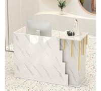 Multifunctional Reception Desk with Keyboard Drawer Retail Checkout Counter with Storage Space for Office Shopping Mall Beauty Salon - Versatile & Stylish Design