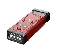 Multifunctional Rechargeable Self-Defense LED Flashlight with Arc Lighter Hidden Camera Detectors, Portable Self Protective Tactical Flashlight for Travel,Camping,Emergency,Gifts for Men&Women (Red)