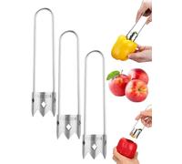 Multifunctional Red Bell Pepper Seed Corer, New Upgraded Multifunctional Fruit and Vegetable Core Remover, Stainless Steel Corer Remover Tool, for Kitchen Gadgets - Easy to Clean (A,3PCS)