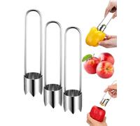 Multifunctional Red Bell Pepper Seed Corer, New Upgraded Multifunctional Fruit and Vegetable Core Remover, Stainless Steel Corer Remover Tool, for Kitchen Gadgets - Easy to Clean (B,3PCS)