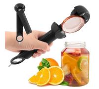 Multifunctional Retractable Bottle Opener, 3 in 1 Lightweight Beer and Can Opener Labor Saving Jar Lid Opener with Ergonomic Handle for Glass Lids, Bea-n Cans & Bottle Caps(Color:Black)