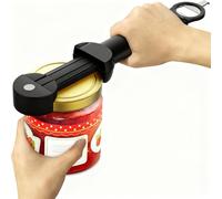 Multifunctional Retractable Bottle Opener - Adjustable Multifunctional Can Opener Jar Lid Gripper - 2024 New Jar Opener Bottle Opener for Weak Hands, Senior Arthritis (Black)