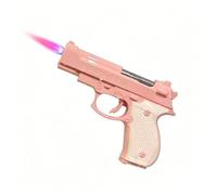 Multifunctional, retractable, foldable, inflatable lighter. Windproof with a red flame, lightweight and portable, ideal for outdoor camping or hiking. (Fuel not included)(Pink)