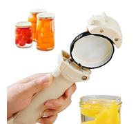 Multifunctional Retractable Jar Opener,3 in 1 Manual Bot tle Opener Can Gripper Long Handle Labor Saving Adjustable Can & Jar Lid Tool for Weak Hands Elderly or Children Kitchen Gadget.(White)