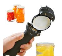 Multifunctional Retractable Jar Opener,3 in 1 Manual Bottle Opener Can Gripper Long Handle Labor Saving Adjustable Can & Jar Lid Tool for Weak Hands Elderly or Children Kitchen Gadget.(Black)