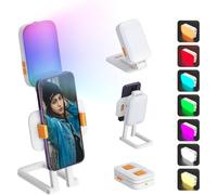 Multifunctional RGB Selfie Light: Rechargeable, Portable Light with stand for Video Calls, Zoom, Makeup, and Live Streaming.