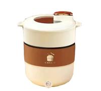 Multifunctional Rice Cooker Non-stick Liner With Steamer Measuring Cup And Spatula For Rice Porridge Soup Cooking Brown With Steamer
