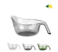 Multifunctional Rice Strainer with Handle, Ergonomic Rice Washing Bowl, Quick Drain Kitchen Colander for Rice Fruits Vegetables Beans, Large Multi Purpose Rice Washer Drain Bowl (1pc-b)