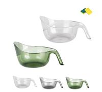 Multifunctional Rice Strainer with Handle, Ergonomic Rice Washing Bowl, Quick Drain Kitchen Colander for Rice Fruits Vegetables Beans, Large Multi Purpose Rice Washer Drain Bowl (2pc-a)