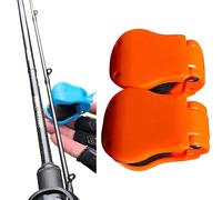 Multifunctional Rod Holder, Portable Beach Rods Rack Clip Keeper, Elastic Fishing Holder Strap, for Organizing and Protecting Fishing Fit Angler's Accessory(Orange pair)