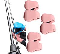 Multifunctional Rod Holder, Portable Beach Rods Rack Clip Keeper, Elastic Fishing Holder Strap, for Organizing and Protecting Fishing Fit Angler's Accessory(Pink 3 pairs)