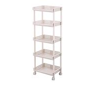 Multifunctional Rolling Kitchen Cart - Utility Trolley with Storage Shelves for Craft, Makeup, Bathroom, Office & Coffee Bar - Versatile Mobile Storage Solution