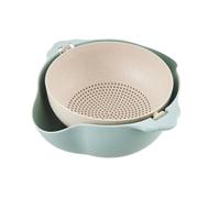 Multifunctional Rotating Drain Basket, Double Layer Plastic for Kitchen | Fast Drain Holes, Sink Strainer Rack, for Washing Rice, Fruit and Vegetables, Blue