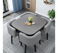 Multifunctional Round/Square Dining Table & Chairs Set for 4 - 31.5in Conference Room & Office Reception Furniture Perfect for Kitchen Club & Dining Use
