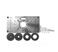 Multifunctional Router Table HUIOP Multifunctional Router Table Insert Plate Woodworking Benches Aluminium Wood Router Trimmer Models Engraving Machine with 4 Rings Tools