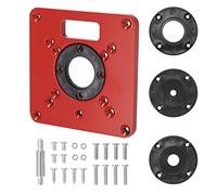 Multifunctional Router Table Insert Plate Woodworking Benches Aluminium Wood Trimmer Models Engraving Machine Easy to Operate Save Effort Expand Use Practical Not Rust Convenient Center-Hole Bushing A