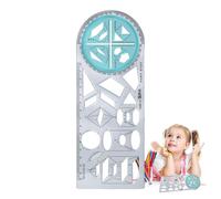 Multifunctional Ruler - Drawing Template for Children, Math Learning Aids, Geometric Ruler, Drawing Template, Drawing Rulers and Stencils, Measuring Tool for, junior high school size large, see