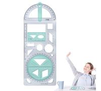 Multifunctional Ruler Measuring Instrument - Flexible Drafting Ruler for Geometry, Math & Drawing, Multi-Scale Measurings Tool for Students, Architects & Engineers, Lightweight ABS Measuring Instrumen