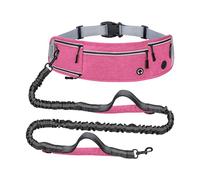 Multifunctional Running Waist Leash for Active Pet Owners Containing Thickened Belt and Two Control Handles Permanent Nylon Dog Leash