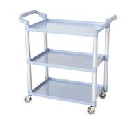 Multifunctional Serving Cart, 3-Tier Rolling Utility Trolley with Handle, Heavy Duty Plastic Catering Cart, 330 lbs Load Capacity, Swivel Casters for Kitchen, Restaurant, Home Use
