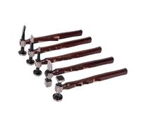 Multifunctional Sheet Metal Hammers Walnut Wood Handle Professional Hammer Automotive Mechanical Workshop Tools Car Repair(Round Pointed Head)