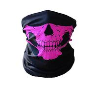 Multifunctional Skeleton Head Tube Scarf for Cycling Skiing Motorcycling - Seamless Neck Warmer Wai BO Neck Scarf with Skull Design Ideal Accessory for Halloween Outdoor Sports (One Size)