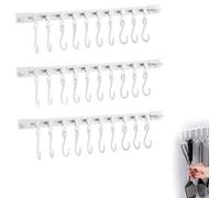 Multifunctional Slide Rail Hook, 10 Hooks Kitchen Utensil Organizer, No Drill Wall Mount Storage for Cabinet, Bathroom, Kitchen, Bedroom