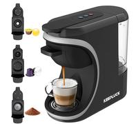 Multifunctional Small Pod Coffee Machine for Nespresso Original, Dolce Gusto Coffee Capsule and Espresso Ground Coffee, Programmable Water Volume, 19Bar, 1450W