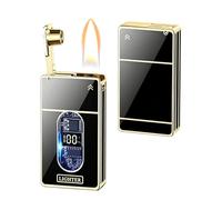 Multifunctional smart sensor kerosene lighter, 4 ignition modes, Double-sided pattern design, Refillable, suitable for business, camping, or as a gift. (Gray 1)(Black)