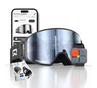 Multifunctional Smart Wireless Ski Goggles with Walkie-Talkie, Replaceable Anti-Fog Zeiss Lens, Music & Call, Real-Time AMOLED Display, Compatible with Most Helmets (G03 Black, Multi Function Remote)