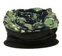 Multifunctional snood for men. Scarf, hat, neck warmer, hood, balaclava with fleece section (pixellated green)